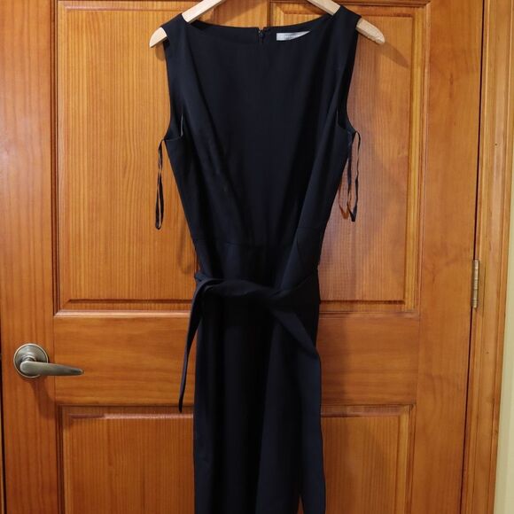 Ellen Tracy Black Sleeveless Sheath Midi Dress 10 - Picture 2 of 11